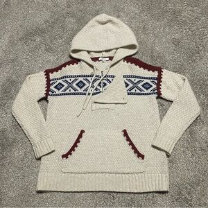 Women’s Madewell Fair Isle Hooded Knit Sweater Size S